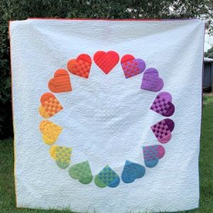 Rainbow Hearts Quilt