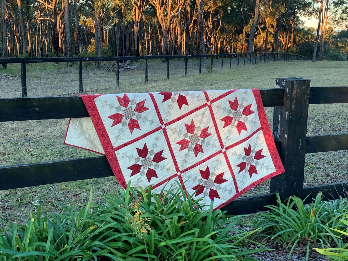 Red Star Quillow Pattern